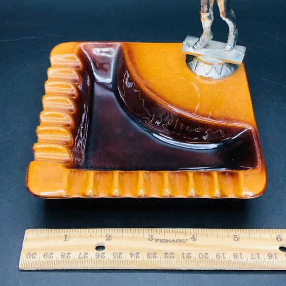 60s Beauce Ceramic Lady Basketball Athlete Trophy Ashtray - RARE - She Shed Room - Picture 10 of 11